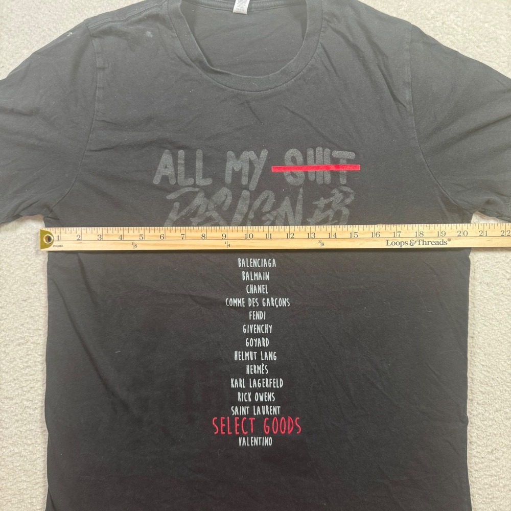 Bella Canvas All My Designer Graphic T-Shirt Mens Large Black Good Streetwear - Picture 5 of 10